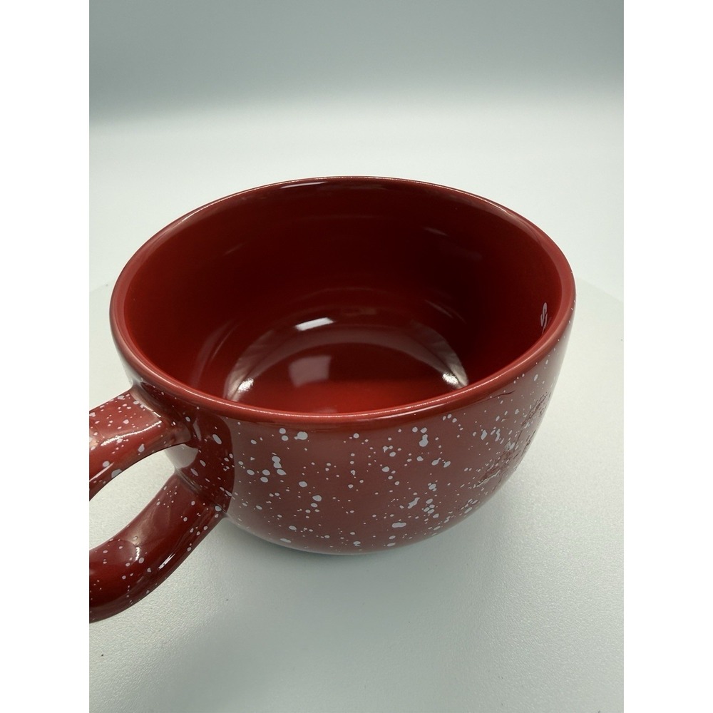 Starbucks 2019 Red Mug With White Specks Ceramic Coffee Tea Soup Bowl 16 oz - Picture 4 of 10